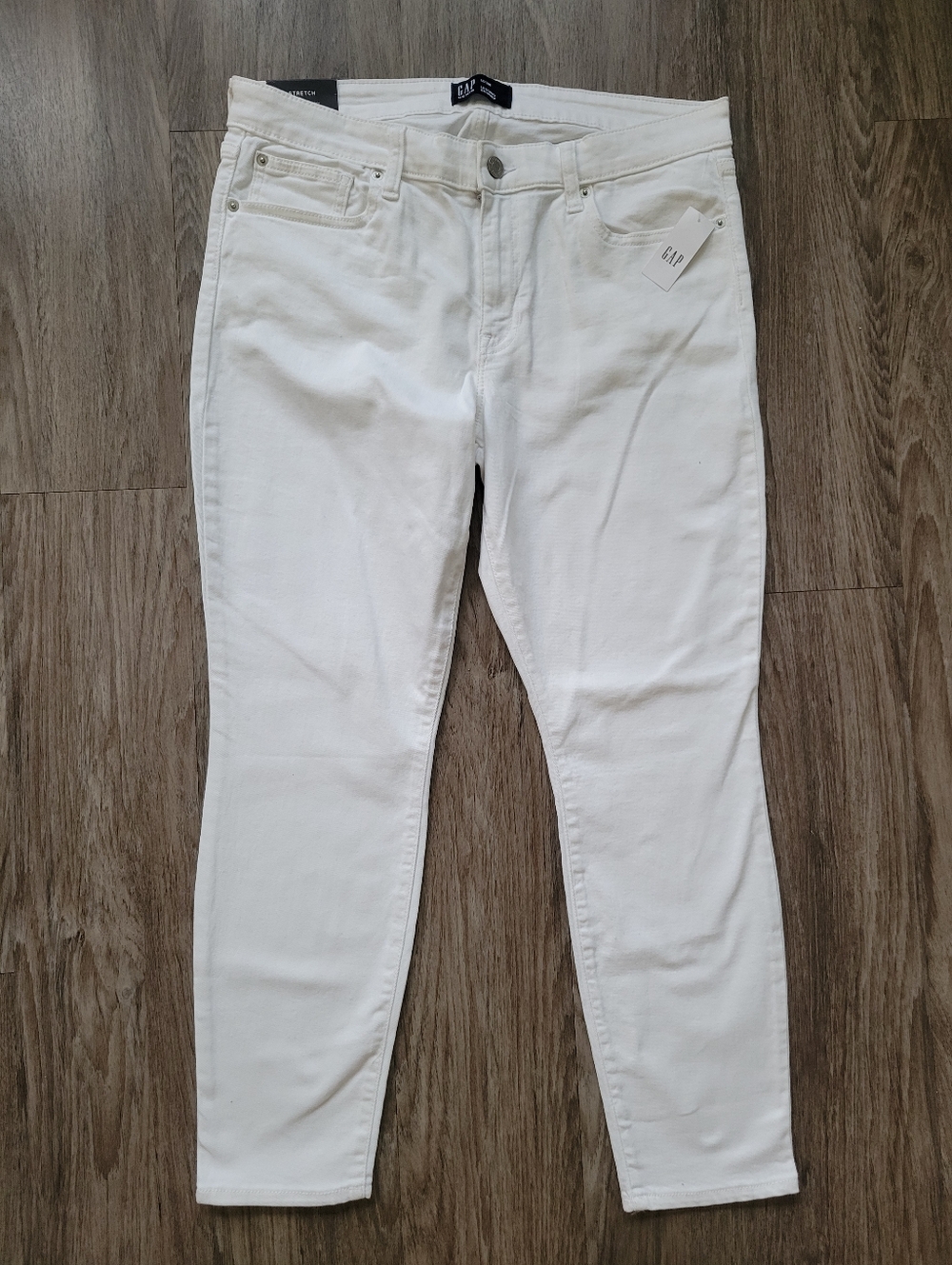 NWT Gap Denim White Legging Skimmer Super Skinny Midrise Jeans White Stretch 12 - Picture 2 of 10